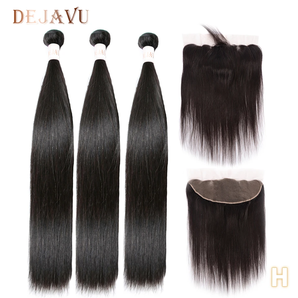 

Straight Hair Bundles With Closure Non-Remy Human Hair Bundles With 13*4 Swiss Lace Frontal Peruvian Hair Extensiones De Cabello