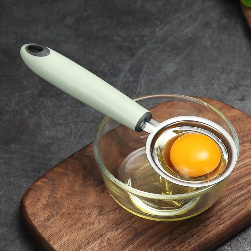 

Egg Separator Stainless Steel Egg Divider With Plastic Long Handle Kitchen Egg White Yolk Divider Kitchen Accessories