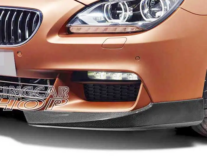 ACS style Real Carbon Fiber Front Spoiler Lip spoiler 1pair for BMW 6-Series F06 F12 F13 M Sport bumper  2012UP