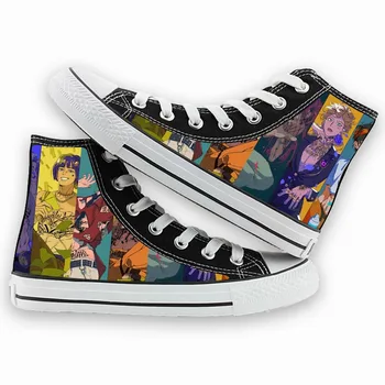 

High-Q Unisex Anime JoJo's Bizarre Adventure Shoes Cosplay JOJO VENTO AUREO Goldenwind Canvas Shoes plimsolls