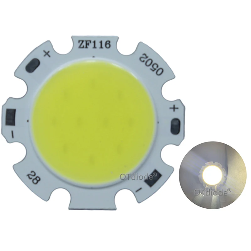10-100pcs LED COB Chip 28mm Square Round Lighting Source 3W 5W 7W 10W 12W for Spotlight Downlight Tube Light Ceiling Lamp 300ma