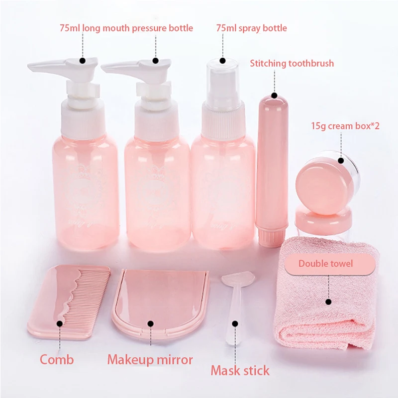 travel supplies portable sub bottle set Cream jar spray bottle Refillable Dispensing tool Cream lotion cosmetic 2