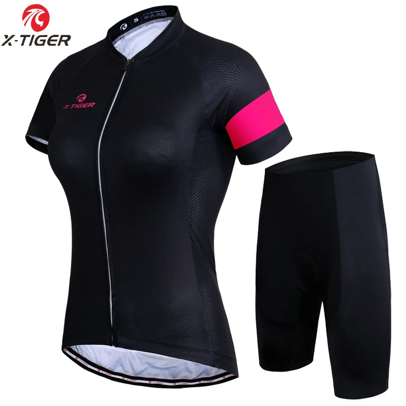 Cycling Set X-тигр летом Для женщин MTB велосипеда Велосипедная форма дышащая Mountian Велосипедный Спорт одежда Ropa Ciclismo быстрый сухой Велоспорт Джерси Наборы для ухода за кожей - Цвет: Cycling Set