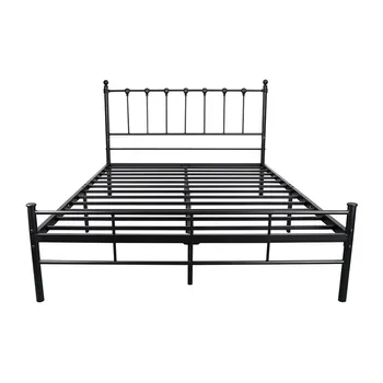 

Metal Bed Frame King-size Bedstead No Box Spring Needed Bedroom Furniture Stylish Decoration With Storage Space Max Load 550lbs