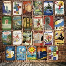 [Mike86] Франция, Греция, Испания, Европа, жестяная вывеска, винтажный музейный рисунок на железной поверхности в стиле ретро, плакат, Искусство 20*30 см, LT-1951