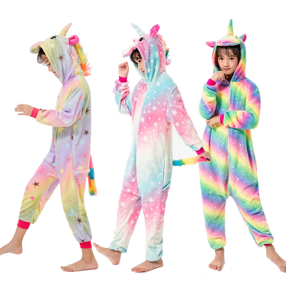 Children's Unicorn Pajamas Unicorn Pajama Jumpsuit Flannel Kids