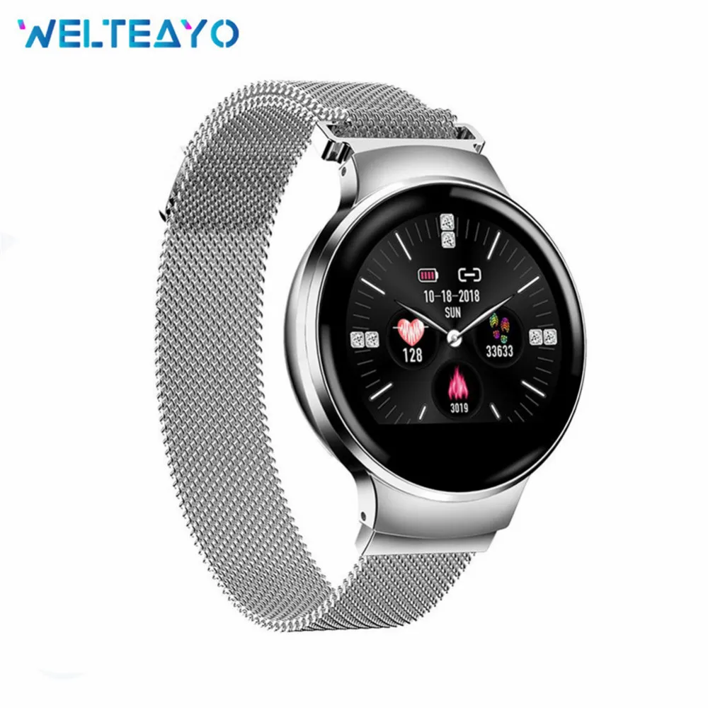 

Woman Smart Bracelet Bluetooth Fitness Tracker Waterproof Female Watch Heart Rate Clock Step Activity Period Tracking Clock Band