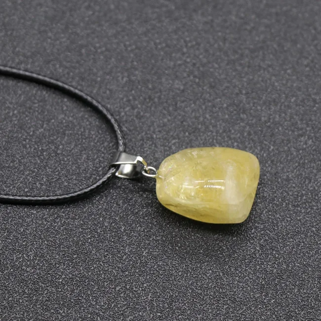 Yellow quartz 1 шт. Оригинальное неправильное маленькое ожерелье из натурального кварца, аметисты, цитрины, кварц, желтый кристалл, кулон, ожерелье для женщин - Окраска металла: Yellow quartz