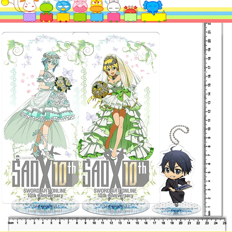 Günstige Anime Schwert Art Online Alicization 3 SAO Hochzeit Thema Cosplay Acryl Schreibtisch Stehen Abbildung Modell Platte Dekor Geschenk