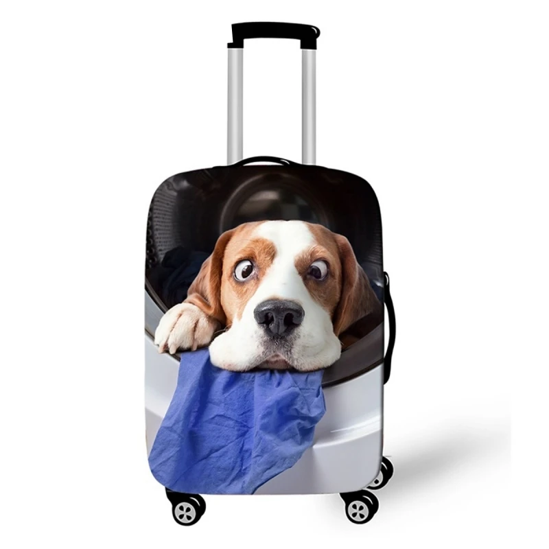 Kawaii Чехол для багажа с изображением собаки кошки для 18-30 дюймов, чехол для багажника, эластичный Чехол для багажа, защитный чехол, аксессуары для путешествий - Цвет: Оранжевый