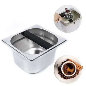 

Metal Coffee Knock Box Storage Tray Bin Deep Bowl Coffee Grind Tamer Tool New