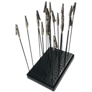 

9x14 Holes Painting Stand Base with 20Pcs Metal Alligator Clip Stick for Gundam Model Building Tool Sets