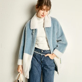 

Autumn Winter Coat Women Clothes 2020 Real Fur Coat 100% Wool Jacket Korean Vintage Sheep Shearling Tops Suede Lining ZT3917