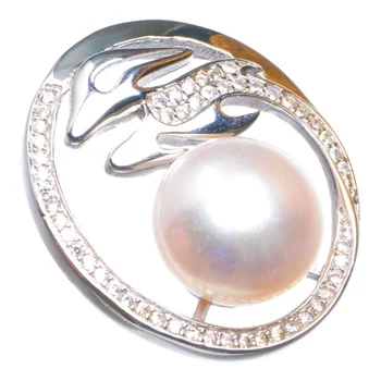 

Natural Pearl And Zircon Fox Handmade 925 Sterling Silver Pendant 1" D1479