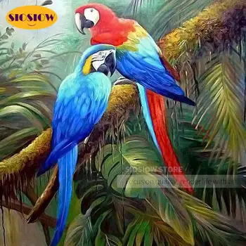 

SIOSIOW Diamond Painting Macaws Parrot Cross Stitch Diamond Embroidery Mosaic Animals Rhinestones Art Hobby Handwork Wall Decor