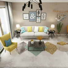 Скандинавский простой бытовой Ins слегка роскошный ветер геометрический Коврик гостиной диван, чайный столик, спальня покрыта прикроватной тумбочкой