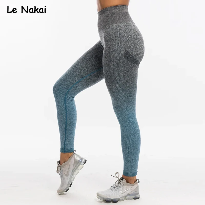 Levante-se ombre scrunch leggings para as mulheres de fitness yoga legging  sem costura gym collants