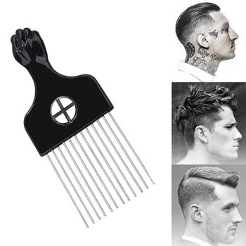 

1/Pcs Afro Comb Metal Pick Comb Afro Braid Pick Hairdressing Detangle Wig Braid Hair Styling Comb Styling Tool