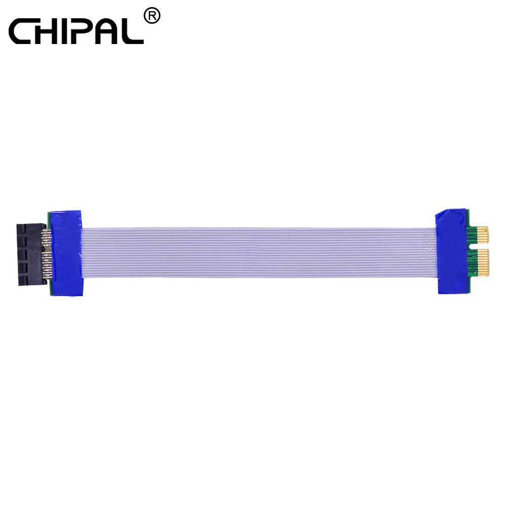 CHIPAL-Cable de extensión de cinta PCI-E 1X a 1X, convertidor y extensor de tarjeta elevadora PCI Express PCIE para tarjeta gráfica, minería GPU