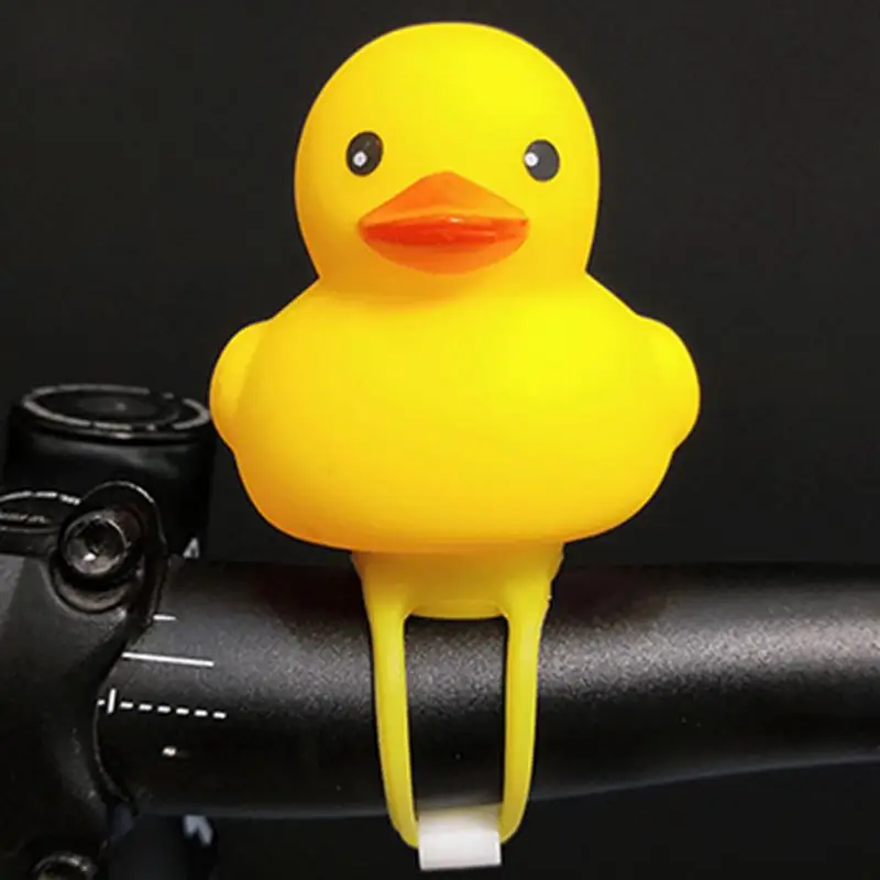 Discount Cartoon Little Yellow Duck Bicycle Head Light Detachable With Bell Duck Road Bike Outdoor Bell Accessories 5