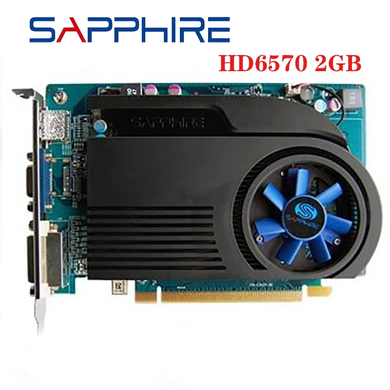 Видеокарты SAPPHIRE HD 6570 2 Гб GDDR3 для AMD, графическая карта GPU Radeon HD6570, офисный компьютер для AMD карты HDMI, б/у оригинал-0