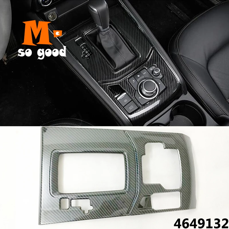 

ABS Carbon Fibre For Mazda CX-5 Car Gear Shift Knob frame panel decoration Cover trim Car interior accessories sticker 2017 2018