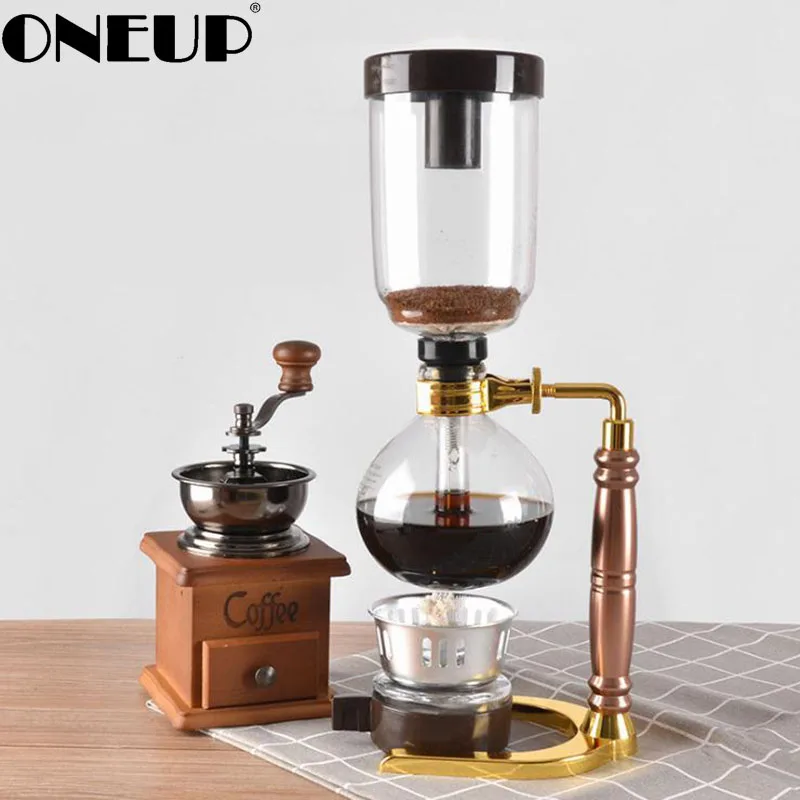

ONEUP High Quality 3 Cups Syphon Pots Coffee Kettle pot Set Filter Syphon Coffee Maker Tea Siphon Heat-Resistant Household Pot