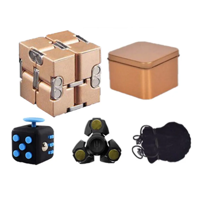 WINCOTEK, Премиум Металлический кубик бесконечности, игрушка, алюминиевый деформационный Магический кубик, игрушки для детей, снятие стресса для EDC, тревога - Цвет: Gold kit