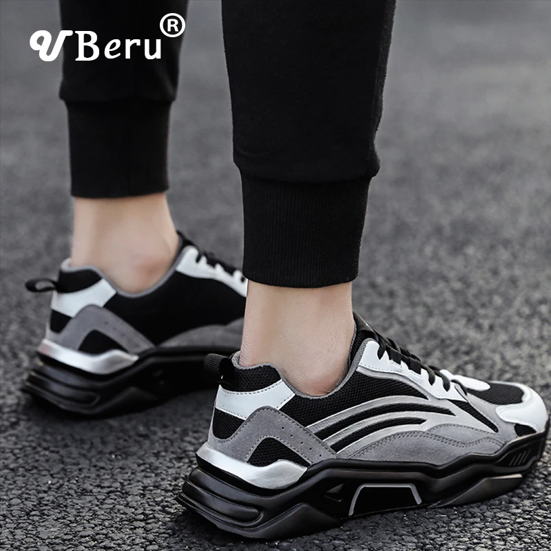 

2019 New Men's Running Shoes Sports Casual Wild Tide Shoes Increase Men's Non-slip Breathable Travel Mesh Sneakers Size 39-44