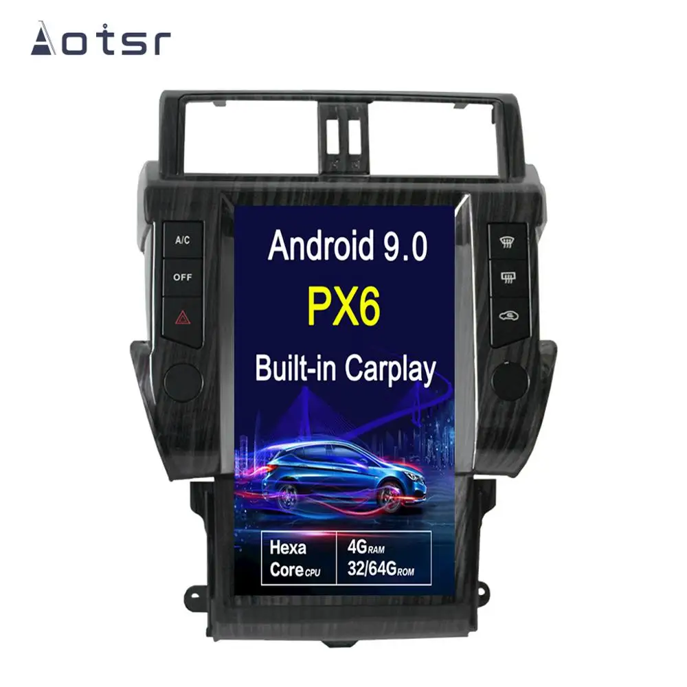 Android 9,0 Tesla стиль 13,6 ''вертикальный экран Автомобильный gps навигатор для TOYOTA Land Cruiser Prado 2010-2013 мультимедийный плеер