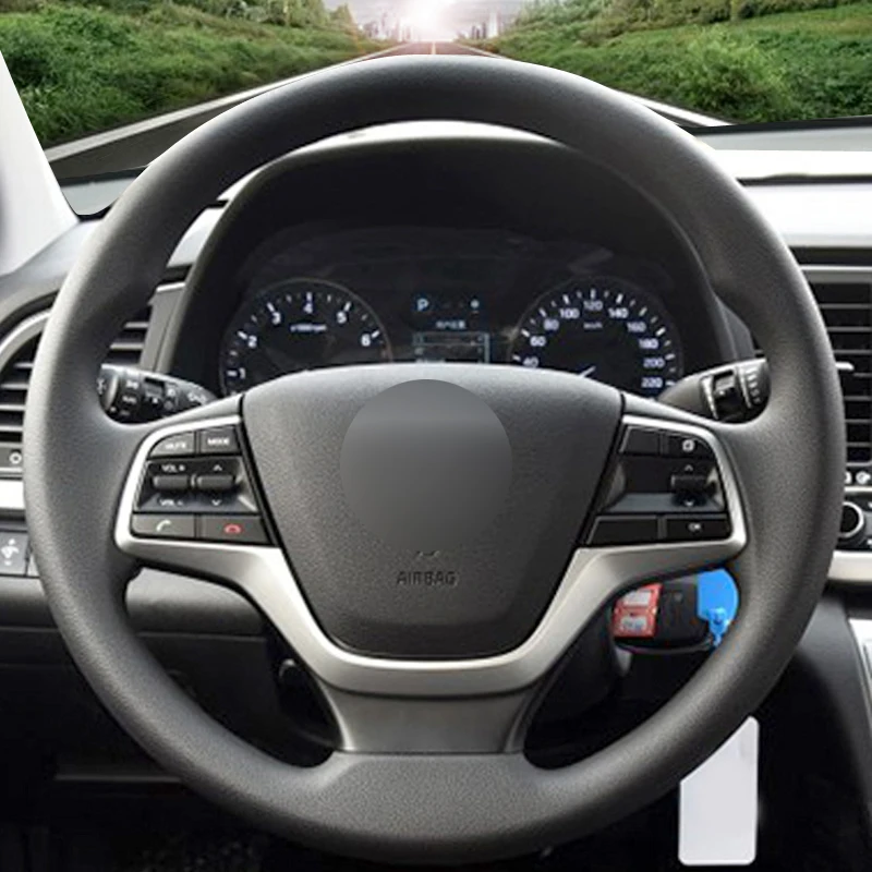 Черный PU искусственная кожа рулевое покрытие автомобиля для hyundai Elantra 4- Solaris- Accent