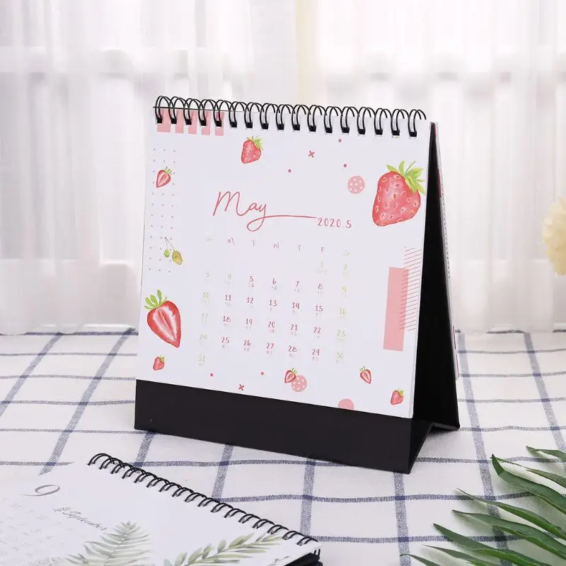 2020 цветной узор устанавливаемый на стол бумажный двойной катушки календарь с заметками ежедневный график планировщик стола годовой