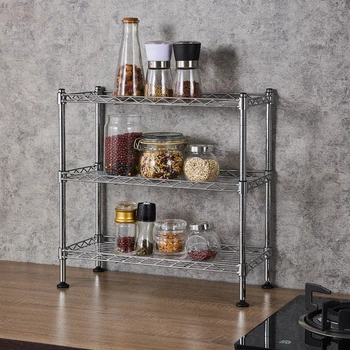 

Multifunction 3-tier Ultrazinc Kitchen Shelf Cabinet Organizer Shelves Are Height Adjustable No Tools Required for Assembly