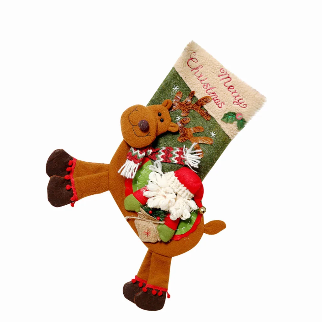 Merry Christmas, тканевый подвешиваемый Подарочный мешок для конфет, носки, украшение для дома, фланелевый носок для конфет, Подарочный пакет, decoratie navidad
