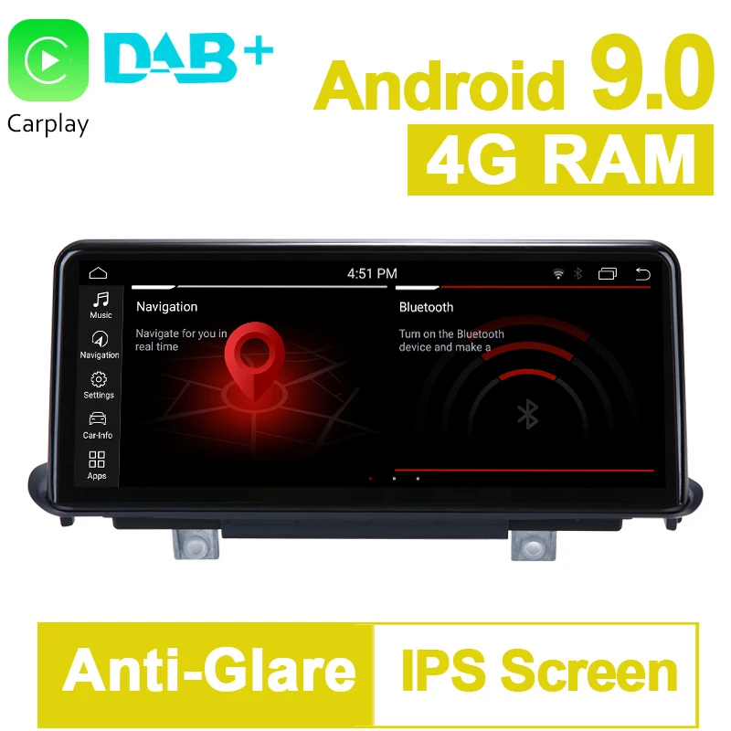 Excellent NBT 10.25 inch 4G RAM 32G ROM Android 9.0 System Car GPS Navigation Media Stereo Radio For BMW X5 F15 X6 2014- 2017 NBT System 30