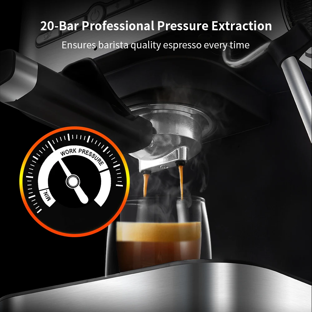 BioloMix 20 Bar Coffee Maker Espresso with Milk Frother Wand for Cappuccino Latte Mocha Machiato For Home Barista coffee maker espresso maker