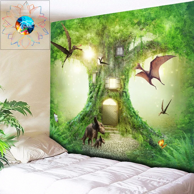

Magic Forest Psychedelic Tapestry Tree Wall Hanging Bohemian Hippie Mandala Wall Tapestry Large Wall Fabric Decoration gobelin