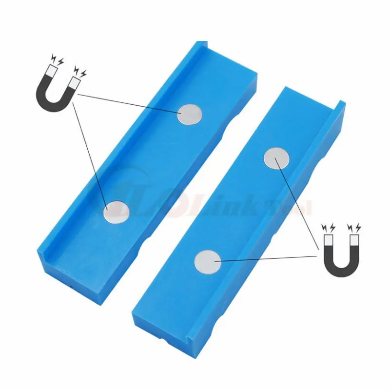 Pair Of Soft Pad Jaws Rubber For Metal Vise 5.5Inch Long Pad