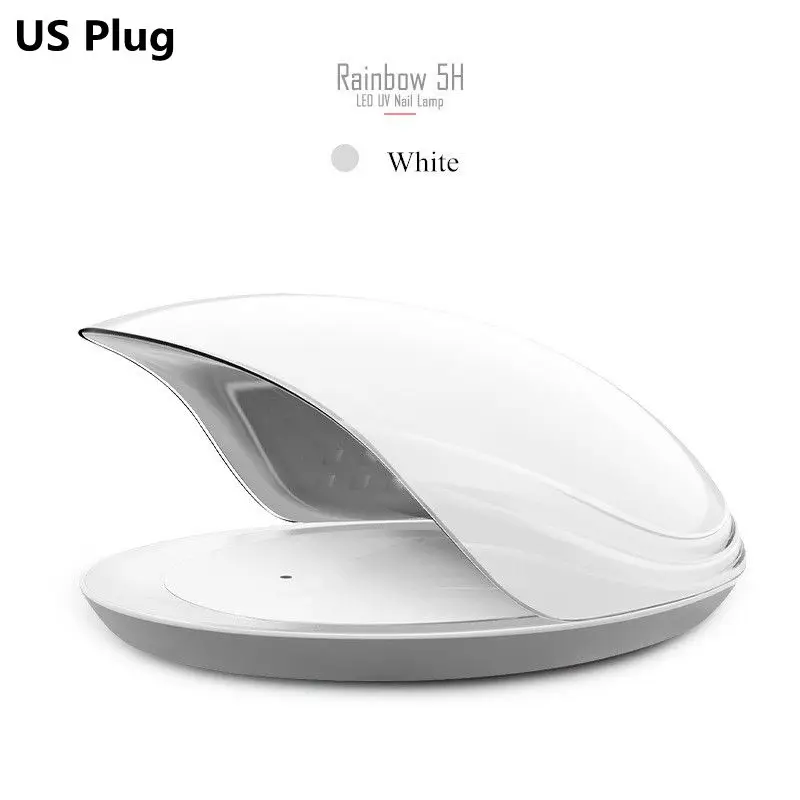 White US Plug RainbowUV 5H 80W Мощный светодиодный лак для ногтей, инфракрасная Сушилка для ногтей - Color: White US Plug