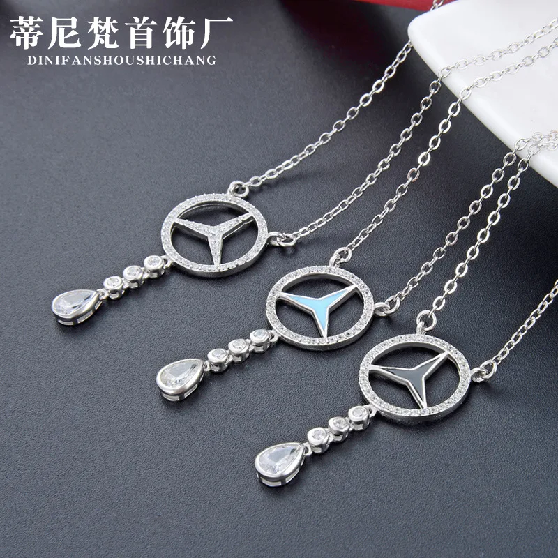 

Hot Selling S925 Fine Silver Diamond Set Zircon Creative Cool Tears Necklace Choker Korean-style Fashion Jewelry