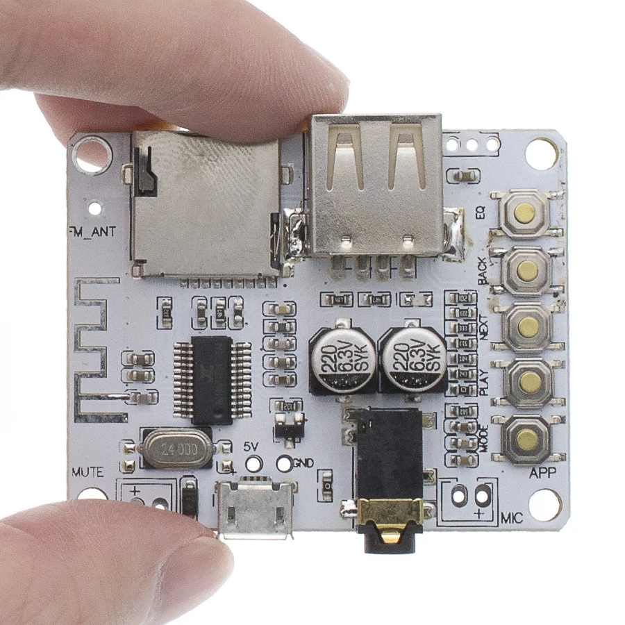 Плата аудиоресивера Bluetooth с USB разъемом для TF карты декодирование