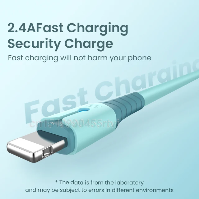 USB Data Cable For iPhone 13 Mini 12 Pro Max X XR 11 XS 8 7 6s Liquid Silicone Charging Cable USB Data Cable Phone Charger Cable 2