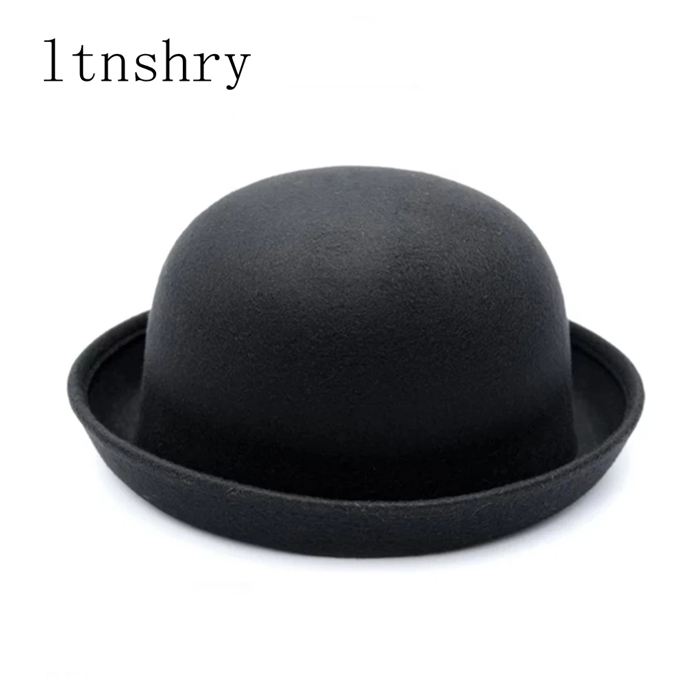 

2019 Solid color Fall Winter Fashion warm Wool Felt Women's Fedoras Hats Retro Vintage Cap Not Deformed Fedoras Caps For Women