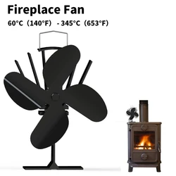 2/3/4 Blade Fireplace Fan Heat Powered Stove Fan Log Wood Burner Ecofan Quiet Home Fireplace Fan Efficient Heat Distribution