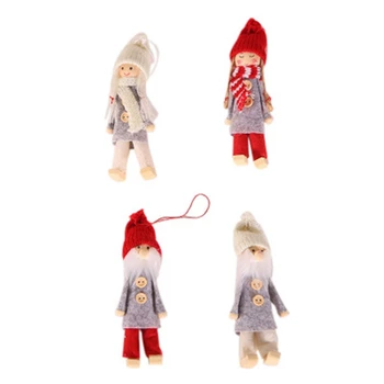 

4-Piece Set of Wooden Kids Pendants Cute Christmas Tree Ornaments Accessories Pendants