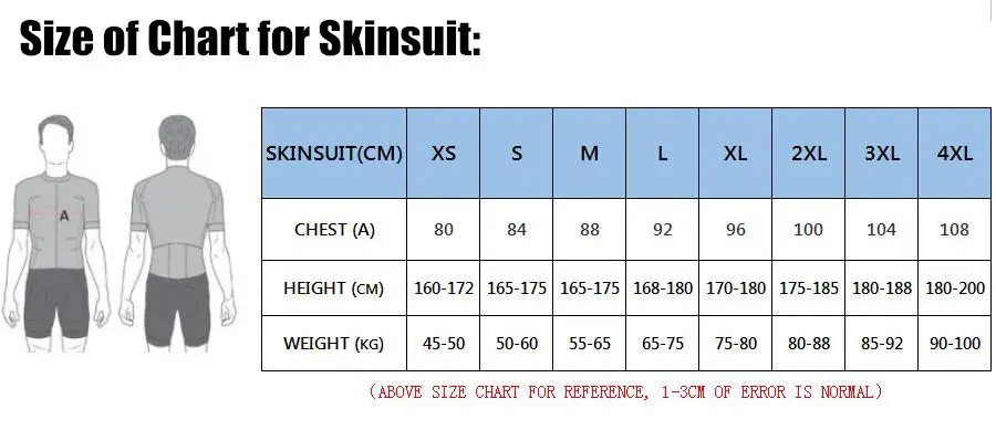 Aeroskin Size Chart