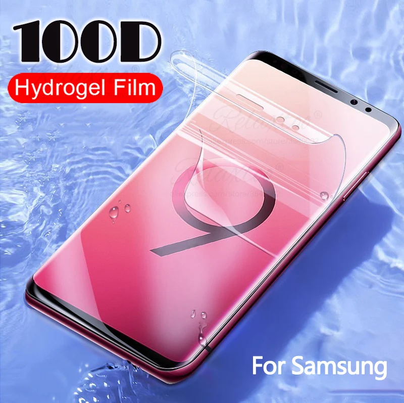 Мягкая Гидрогелевая пленка 100D для Samsung Galaxy S8 S9 S10 S10E S20 Ultra Note 10 PLus защитная на весь