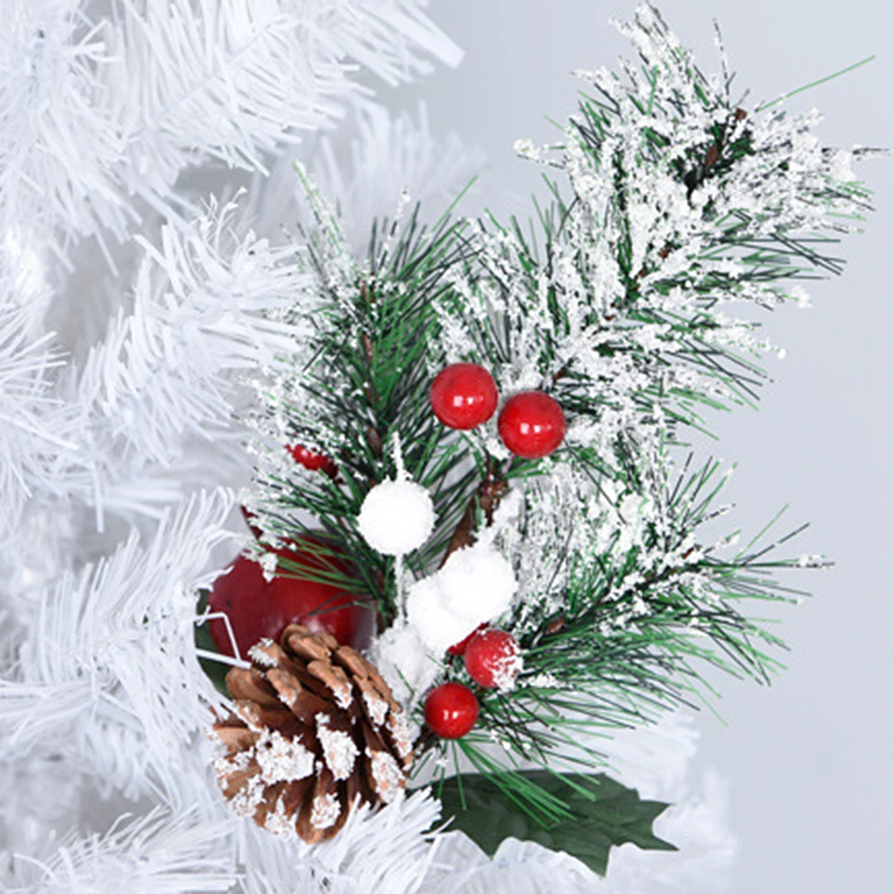 Красная ягода сосновый конус ветка Рождественская елка украшения для праздника декор с цветами ремесла Искусственный цветок