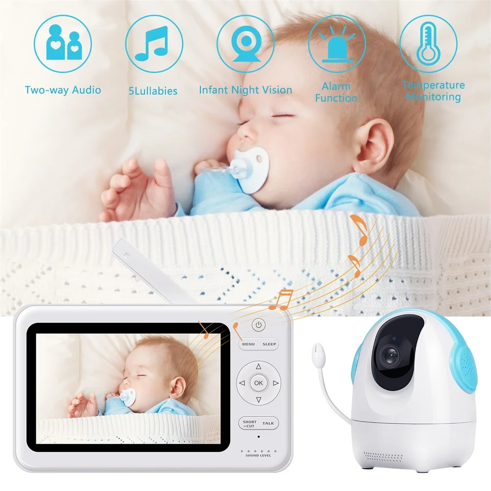 

2.4GHz HD Wireless Baby Monitor 720P Camera Baby Monitor Infrared Temperature Monitor Surveillance Home Security Camera