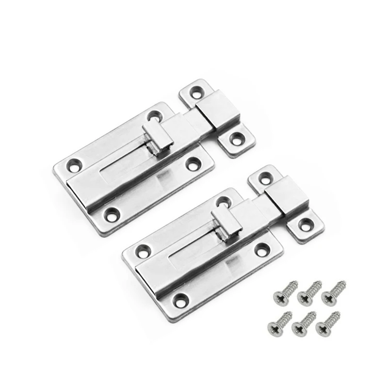 

2 Pcs Stainless Steel Slide Lock Window Door Safety Barrel Bolt Latch Attachment